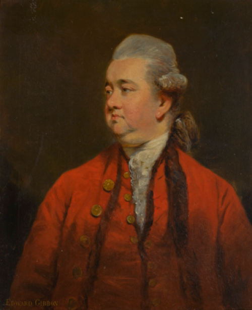 Retrato de Edward Gibbon (1737-1794) atribuído a James Northcote, a partir de ilustração de Sir Joshua Reynolds.