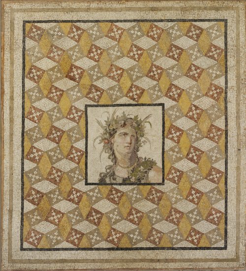 Mosaico de chão romano do século 2 d.C, encontrado em Harbiye, Turquia. MET. N° 38.11.12