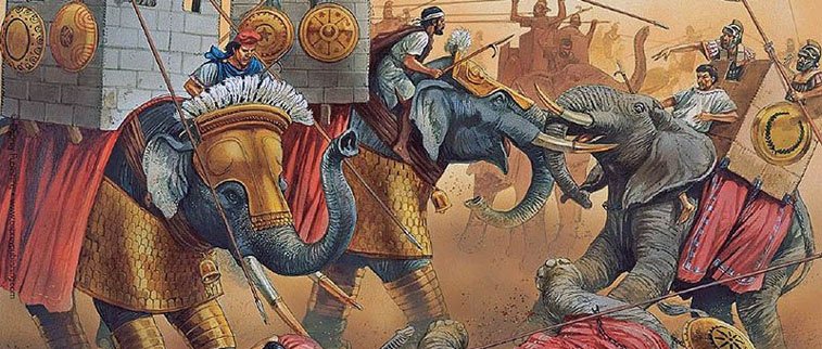 Capa do artigo: Uso de elefantes nas guerras gregas e romanas