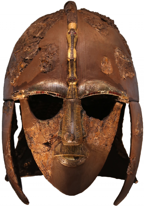 Elmo da necrópole de Sutton Hoo. Século 6 e 7. Museu Britânico.