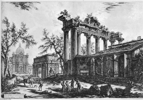 As ruínas do fórum romano segundo ilustração de Giovanni Battista Piranesi (1720-1778).