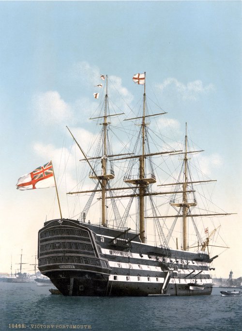 O HMS Victory, famoso barco do almirante Horácio Nelson da marinha inglesa, na ativa entre 1758-1824. Library of Congress Prints and Photographs Division Washington. Via Wikimedia Commons.