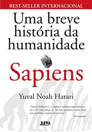 Capa do livro Sapiens, de Yuval Noah Harari