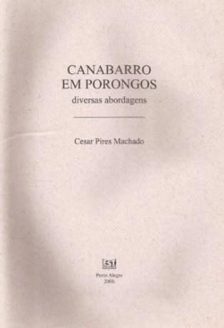 Capa do livro Canabarro em Porongos - Diversas abordagens, de Cesar Pires Machado